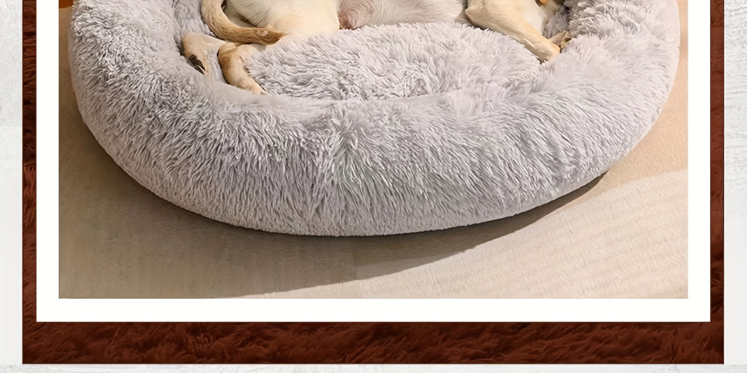 Ultra-Cozy Bear Paw Pet Bed - Luxurious Long Plush Dog Sleep Haven - Cloud-Soft Snuggle Cushion Sofa - Designed for Furry Friends - Adorable Bear Paw Shape