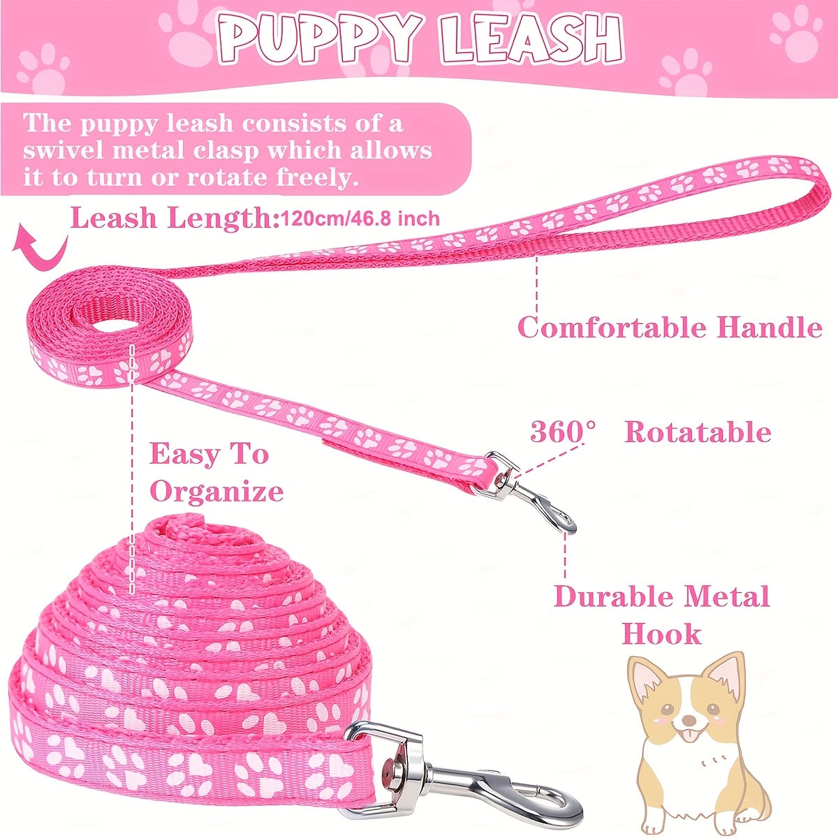 12set Dog Collar and Leash Set