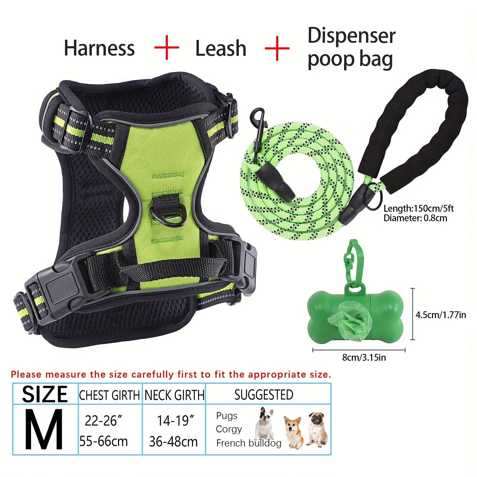 dog harness and leash set