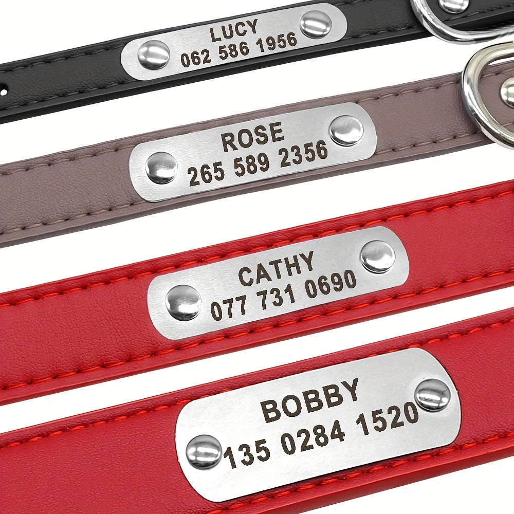 Custom Engraved Dog Collar with Personalized ID Tag