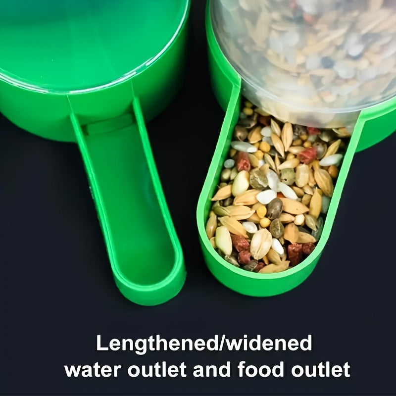 Two-Pack Bird Feeder, Automatic Feeder for Parrots, Birdcage Waterer, Waterer for Small and Medium Parrots