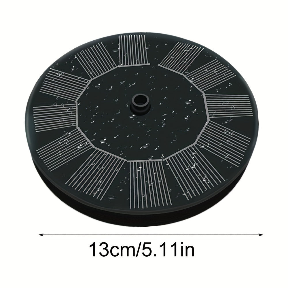 1pc Solar Fountain Pump, 1.5W Solar Bird Bath Pump With 6 Nozzles, Stand-Alone Portable Floating Solar Drinking Water Pump For Garden, Bird Bath, Pond, Swimming Pool, Outdoor & Backyard Aquarium