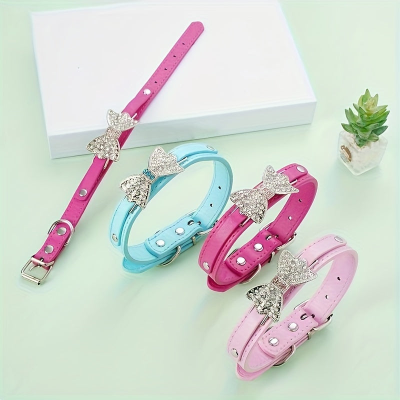Pet Collar Cat Necktie Creative Leash Diamond Bow Small Dog Collar