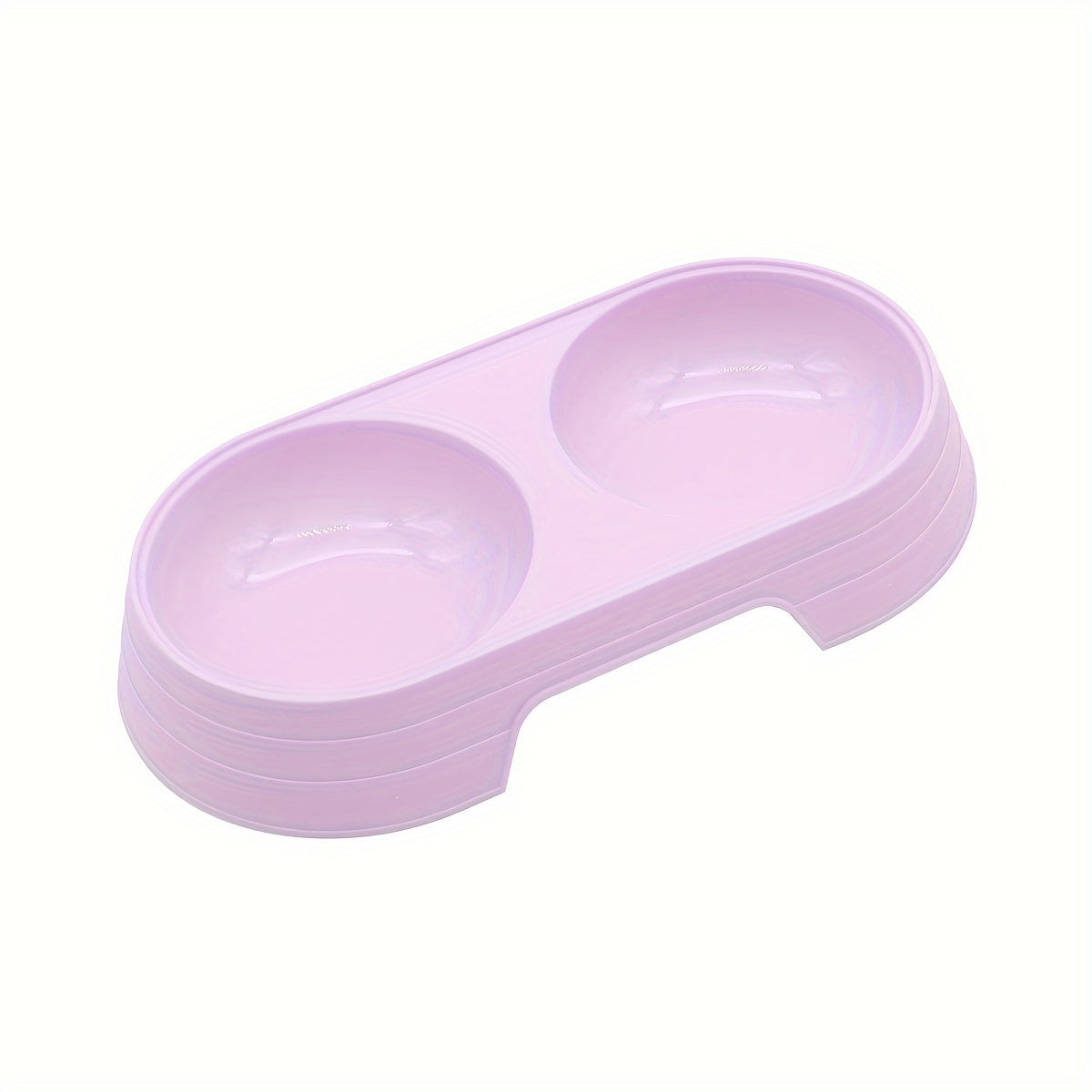 Dual Cat Feeder Bowls - Integrated Food & Water Station for Cats, Durable PP Material, 2-in-1 Design with Multiple Compartments, Available in Purple, Yellow, Pink, and Greenish-Blue, Perfect for Indoor Cat Feeding, Pet Water