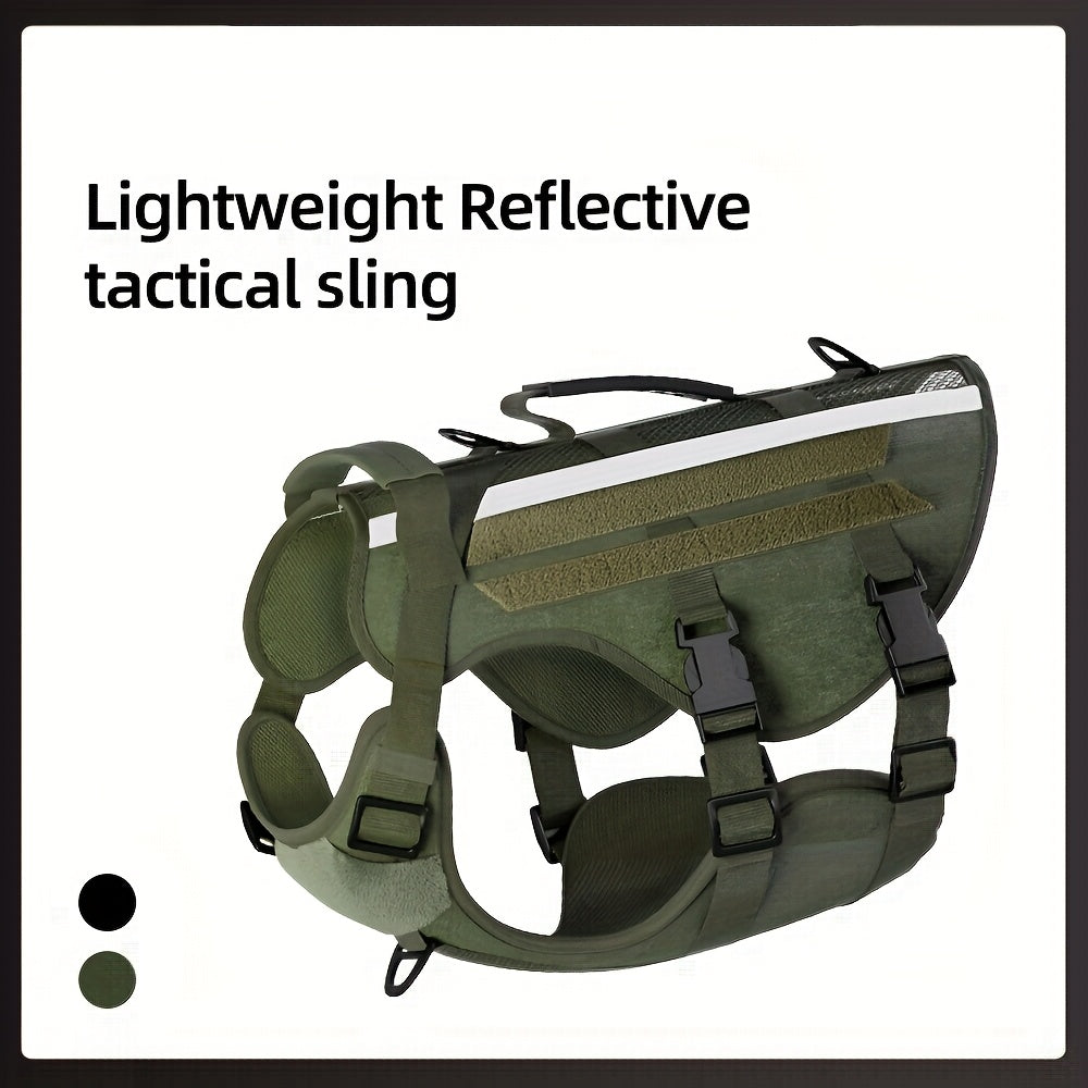 1pc Service Dog Harness, Reflective Dog Vest Harness, Adjustable Soft Oxford Pet Harness, Inner Layer Mesh, Breathable and comfortable, Easy to Control for Small Medium Large Dogs Random Buckle