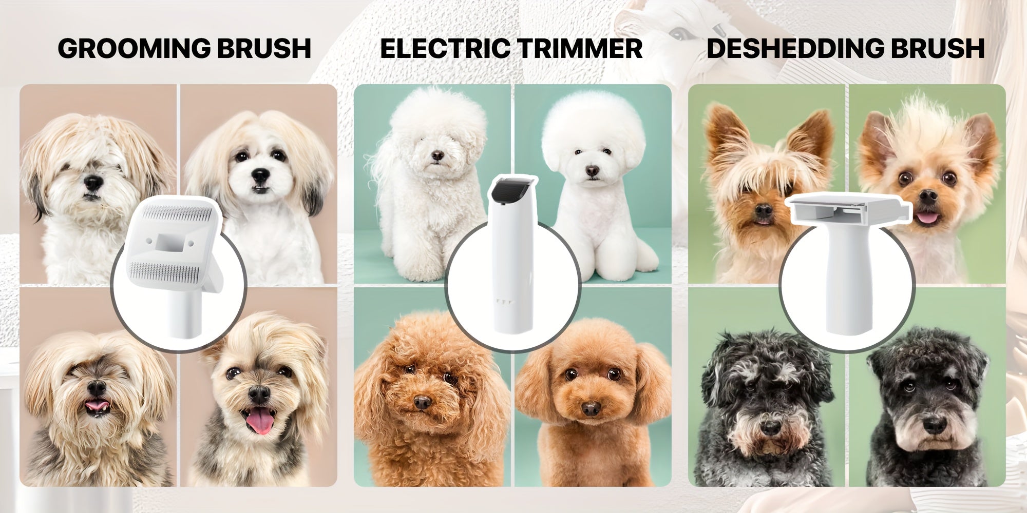 Dog Grooming Kit & Vacuum & Blow Dryer, Pet Grooming Vacuum with 6 Grooming Tools & Trimmer & Guide Combs, for Dog Cat And Other Animals