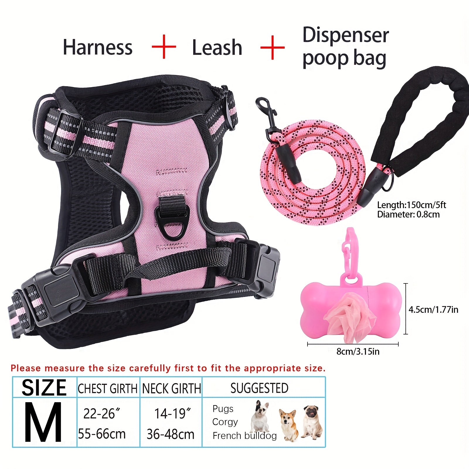 dog harness and leash set