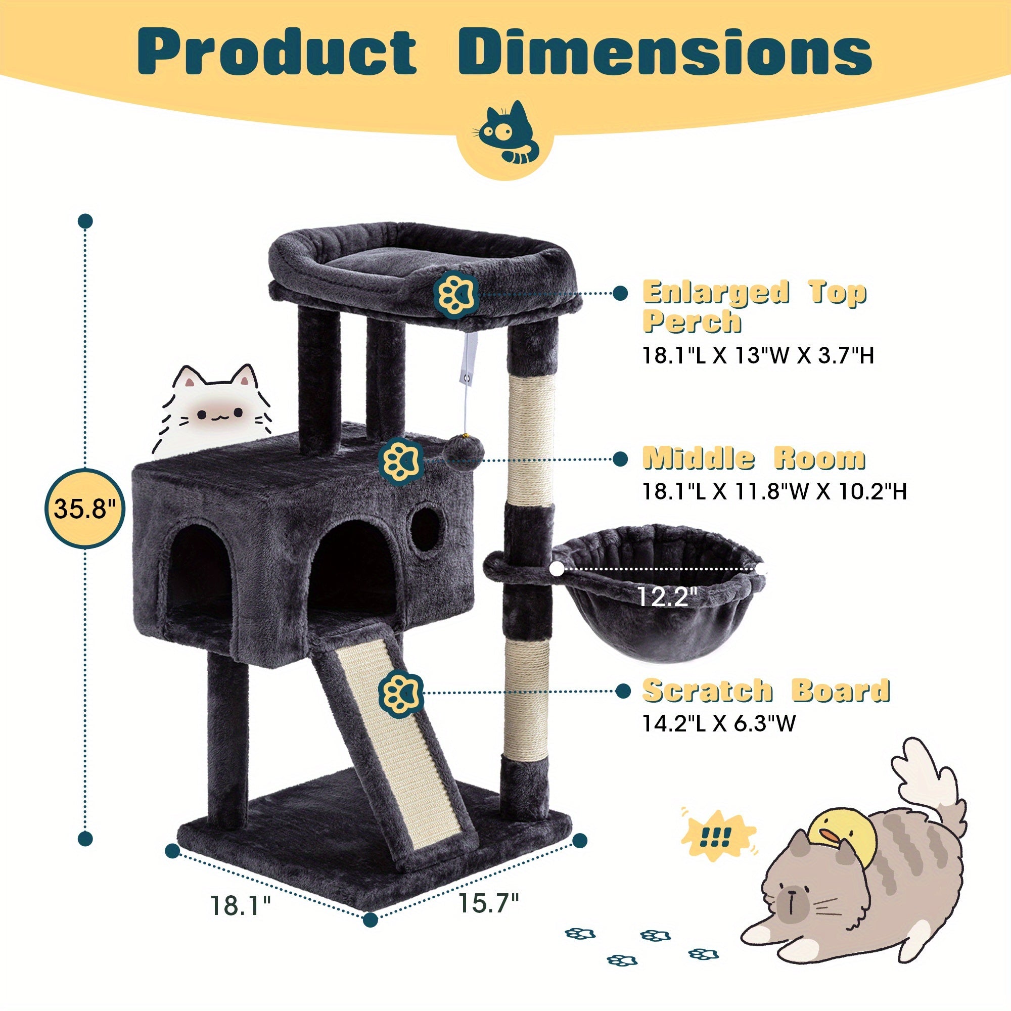 Multi-Level Cat Tree Tower for Indoor Cats