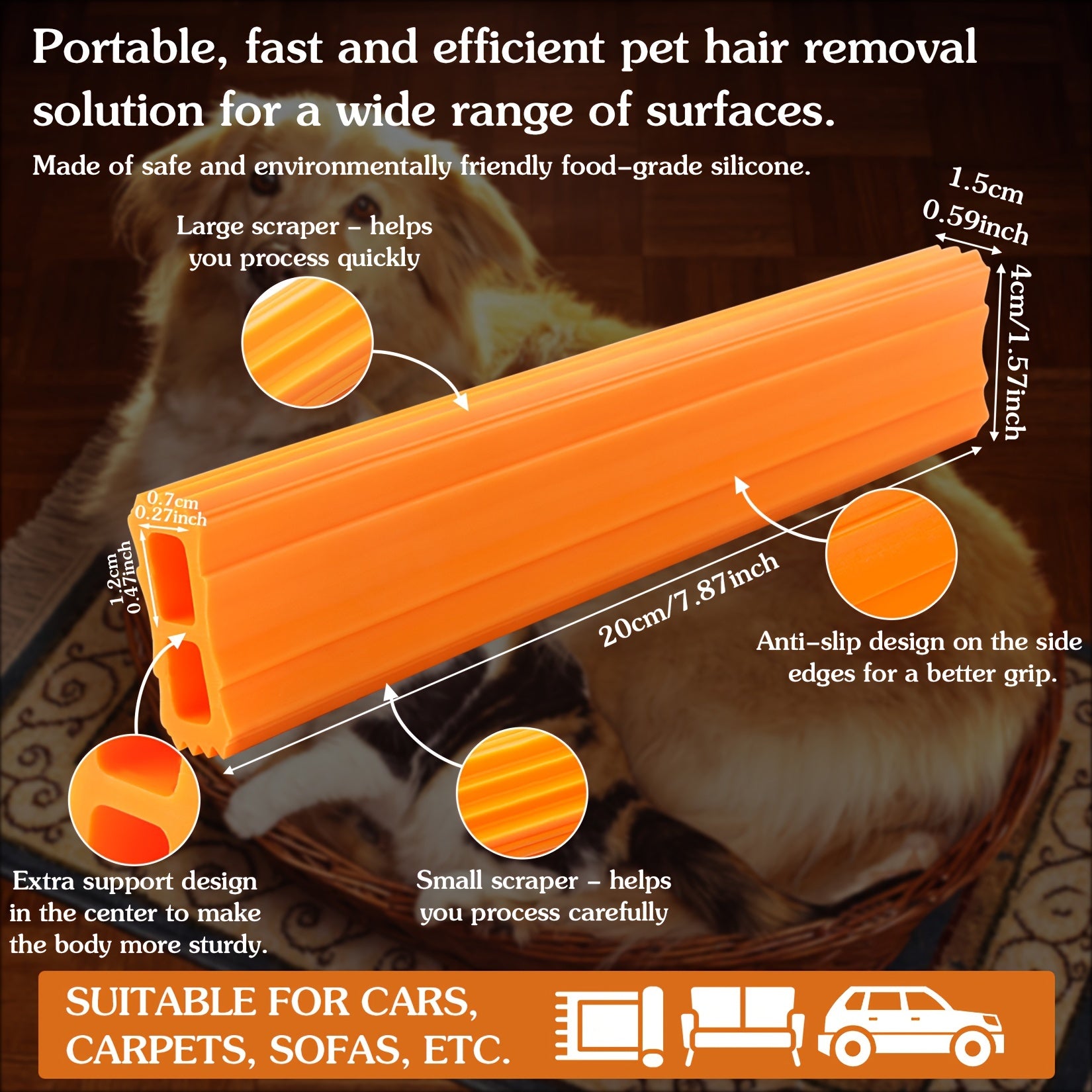 Pet Depilators And Automatic Detailing Tools - Cat And Dog Depilators For Carpets, Car Interiors, Sofas, Bedding, And Pet Furniture - Easy To Grip Pet Carpet Razors, Household Surfaces, Reusable Pet Depilators For Dog Fur And