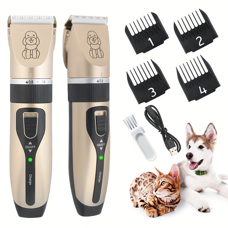 Electric Pet Grooming Scissor, Dog Grooming Scissors Electric Silent Hair Scissors Set, Dog Trimmer Dog Grooming Kit Rechargeable Cordless Pet Hair Thick Coat Dog Shaver