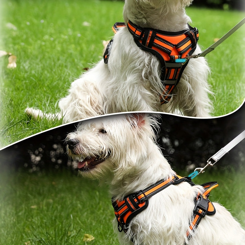 Ultimate Comfort Pet Harness - Adjustable Soft Padded No-Choke Reflective Vest with Easy Control Handle, 2 Leash Clips, and Breathable Oxford Fabric for Small, Medium, and Large Dogs