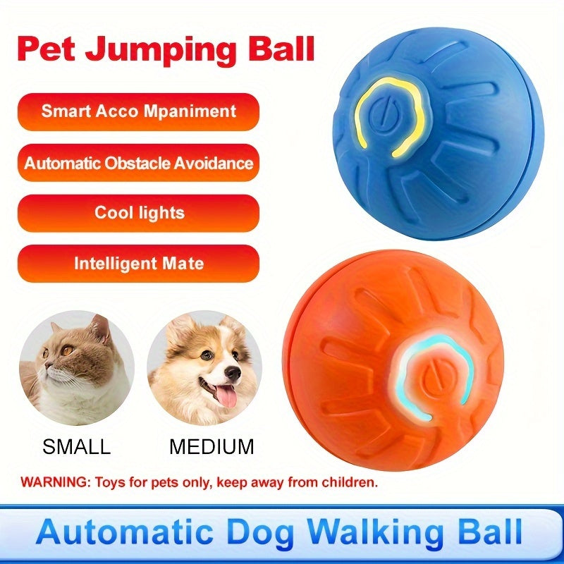 Interactive For Smart Dog Chew Ball - Durable, Automatic Rolling & Gravity-Activated PET Toy for Small to Medium Breeds, USB Rechargeable