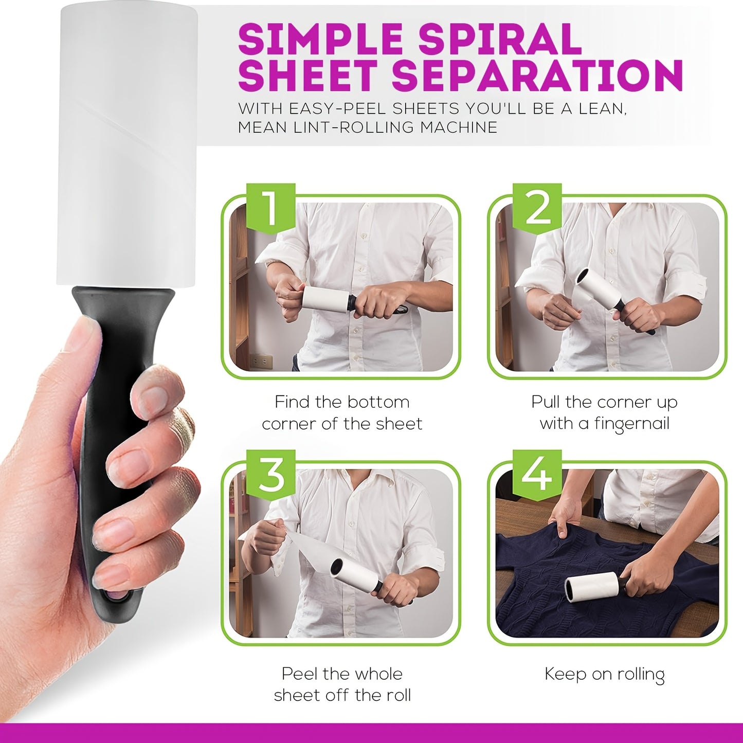 Value Pack of 200/400/800 Sheets of Pet Hair Removal Rollers, Featuring Refillable Sticky Rollers That Are Easy to Tear. Ideal for Removing Stubborn Pet Hair, These Portable Lint Rollers Are Suitable for Furniture, Carpets, C