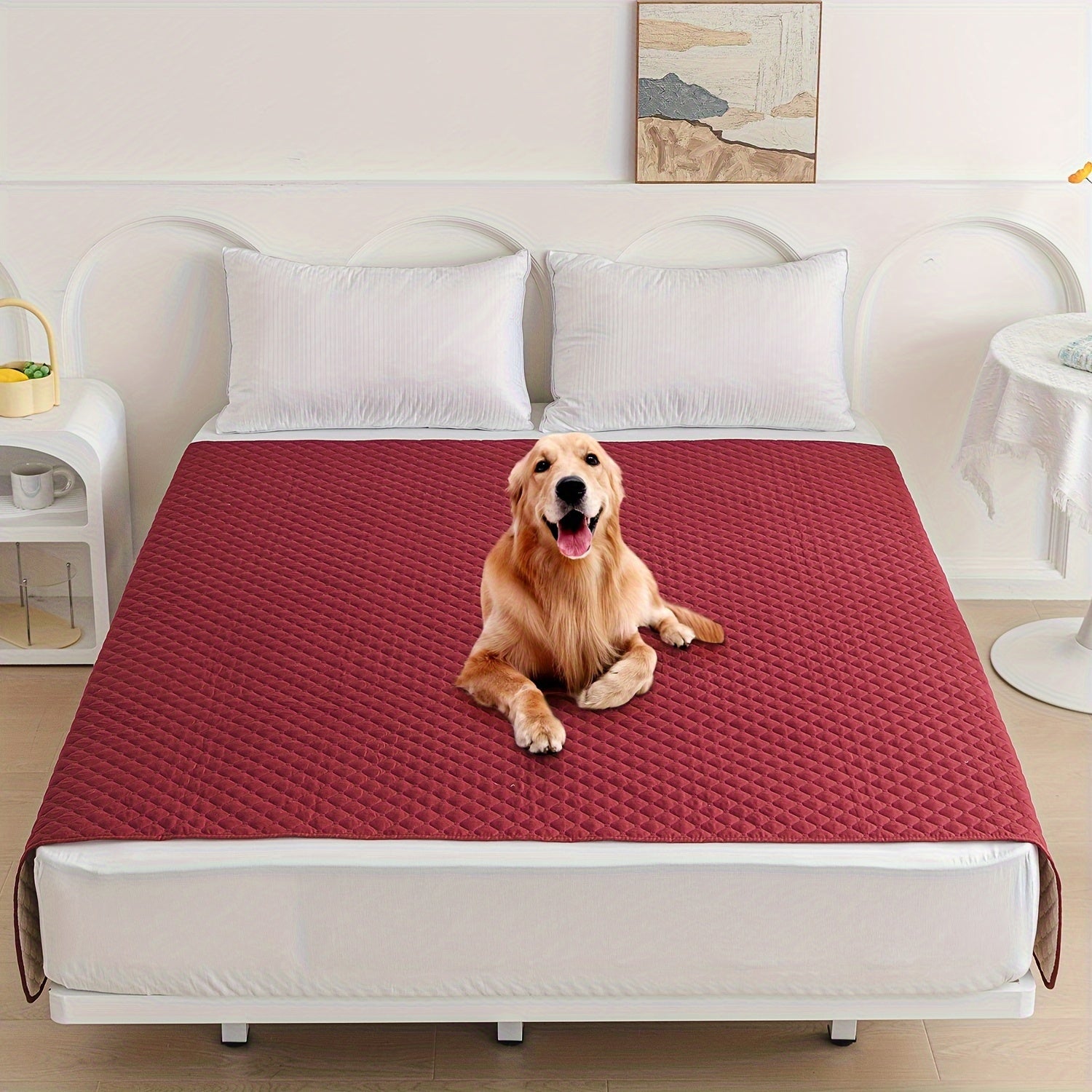 Waterproof Pet Bed Mat for Medium & Large Dogs - Non-Slip, Odor-Resistant Sofa Protector with Plaid Polyester Fill, Machine Washable, Pet Furniture Protection, Urine-proof, Car Mat