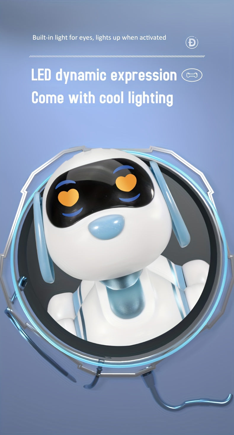 GRAXGROW Smart Robot Dog - Interactive RC Toy with Infrared Remote, Programmable Stunts, Music & Dance, USB Rechargeable, Blue with White Accents, Durable ABS, Ideal for Youngsters 3+ | Engaging Early Learning Toy, Interactiv