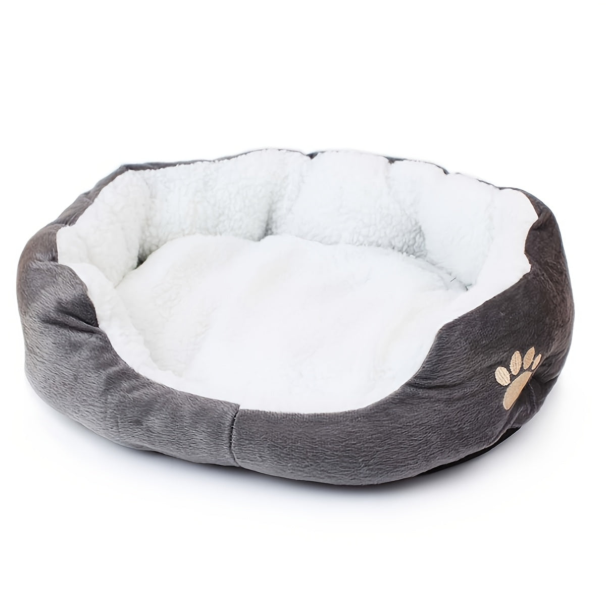 Plush Pet Bed for Cats and Dogs - Soft & Comfortable PP Cotton Filled Pet Nest, Non-Deformable and Warm, Suitable for Small to Medium Breeds, Available in Multiple Colors