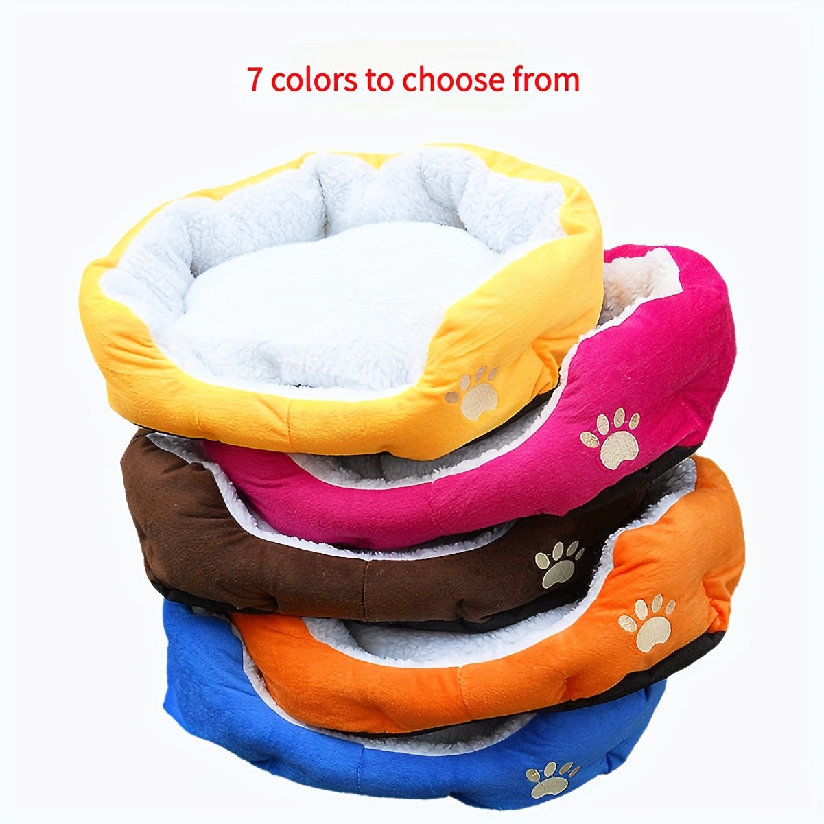 Plush Pet Bed for Cats and Dogs - Soft & Comfortable PP Cotton Filled Pet Nest, Non-Deformable and Warm, Suitable for Small to Medium Breeds, Available in Multiple Colors