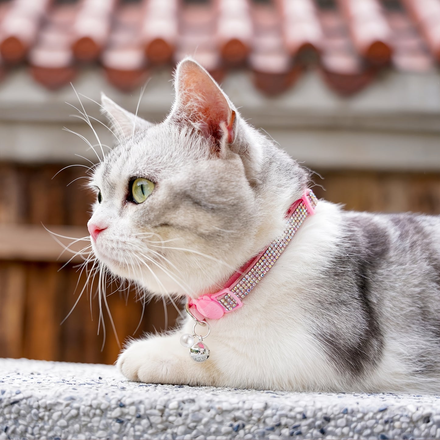 Rhinestone Cat Collar Breakaway with Bell, Precious Stone Cat Collar with Safety Buckle Quick Release for Individual Boy Small Kitten Pets Puppy, Cute Soft Female Male Cat Collars
