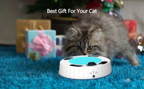 Electronic Cat Toys, Interactive Cat Toy with Simulate Hunting Mice, Cat Toys for Indoor Cats, Automatic Cat Toy with Scratch Mat Pet Toys