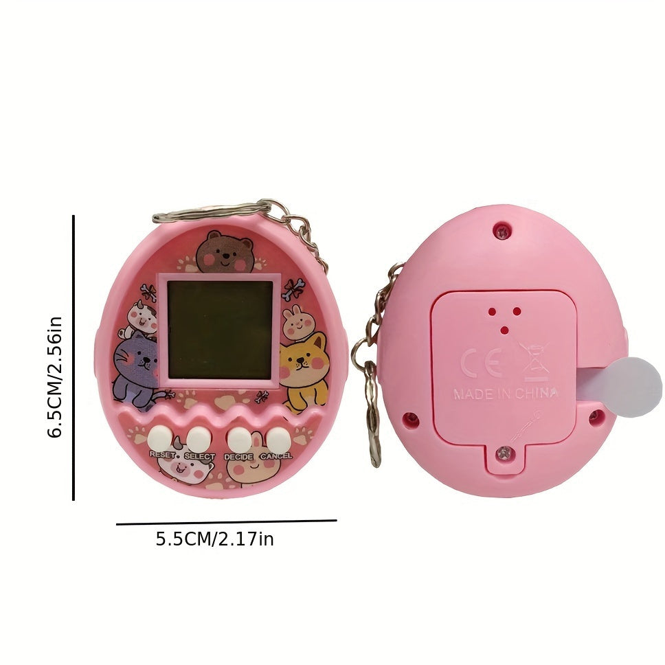Holiday Gift Children's Electronic Pet Feeding Elf Virtual Pet Raising Mini Handheld Game Console Keychain Toy Raising Game Console