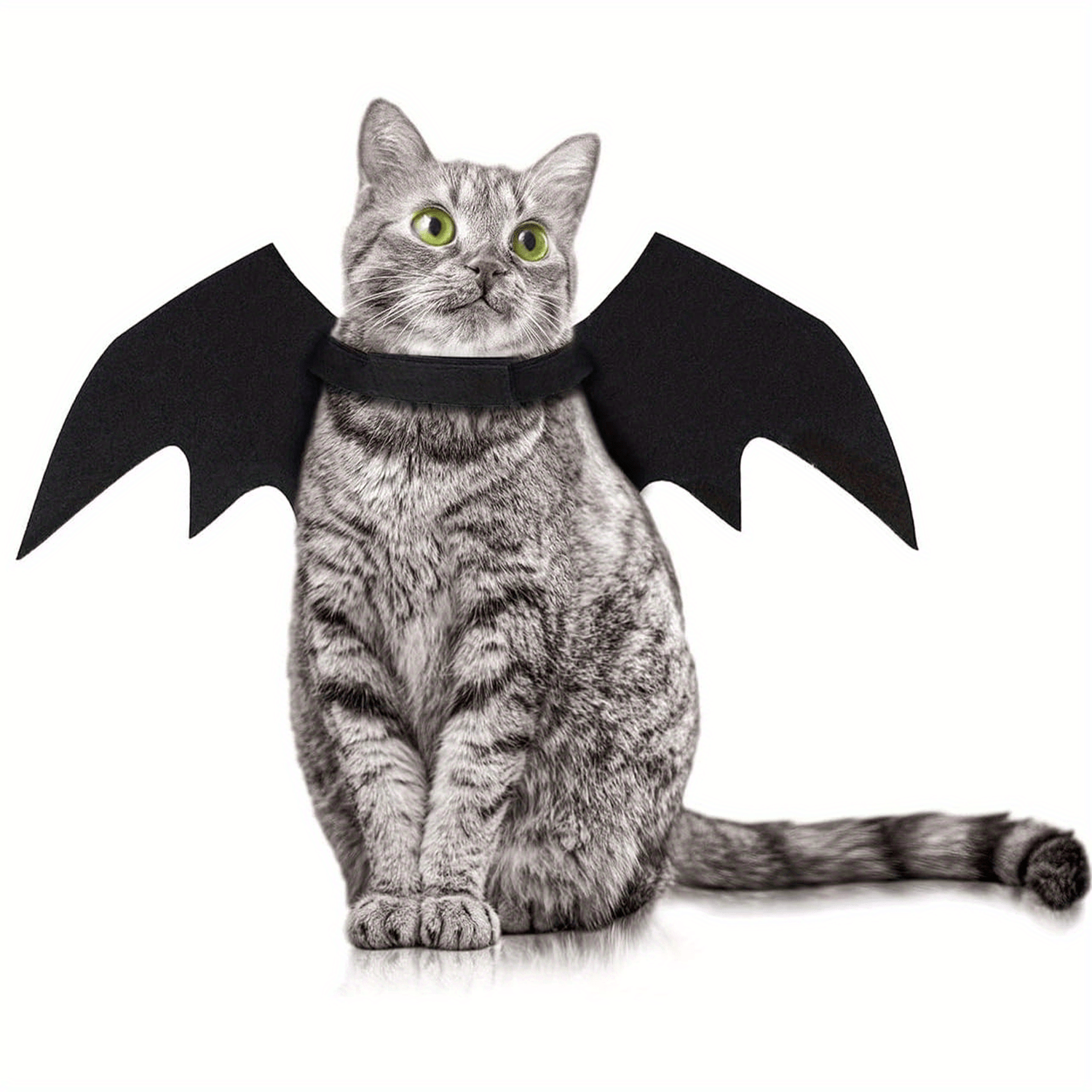 Solid Color Polyamide Bat Wings Cat Costume - All-Season Pet Apparel for Mini & Toy, Small Breeds - Woven Non-Battery Halloween Cat Bat Wing Dress-Up Accessory