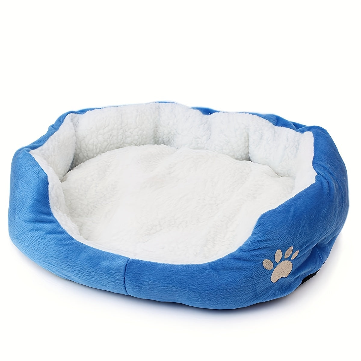 Plush Pet Bed for Cats and Dogs - Soft & Comfortable PP Cotton Filled Pet Nest, Non-Deformable and Warm, Suitable for Small to Medium Breeds, Available in Multiple Colors