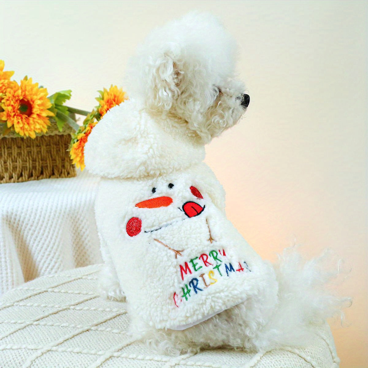 Cozy Fleece Christmas Dog Sweater - Festive Pet Apparel for Small Breeds, Warm & Comfortable Autumn/Winter Outfit