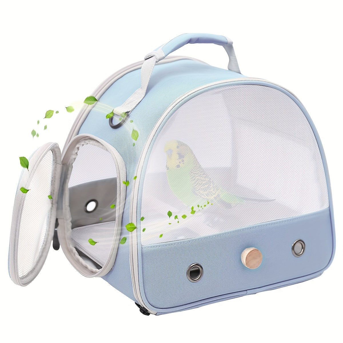 1pc Bird Carrier Cage, Portable Clear Small Bird Carrying Cage With Standing Wooden Perch And Soft Mat, Airline Approved Outdoor Bird Travel Cage