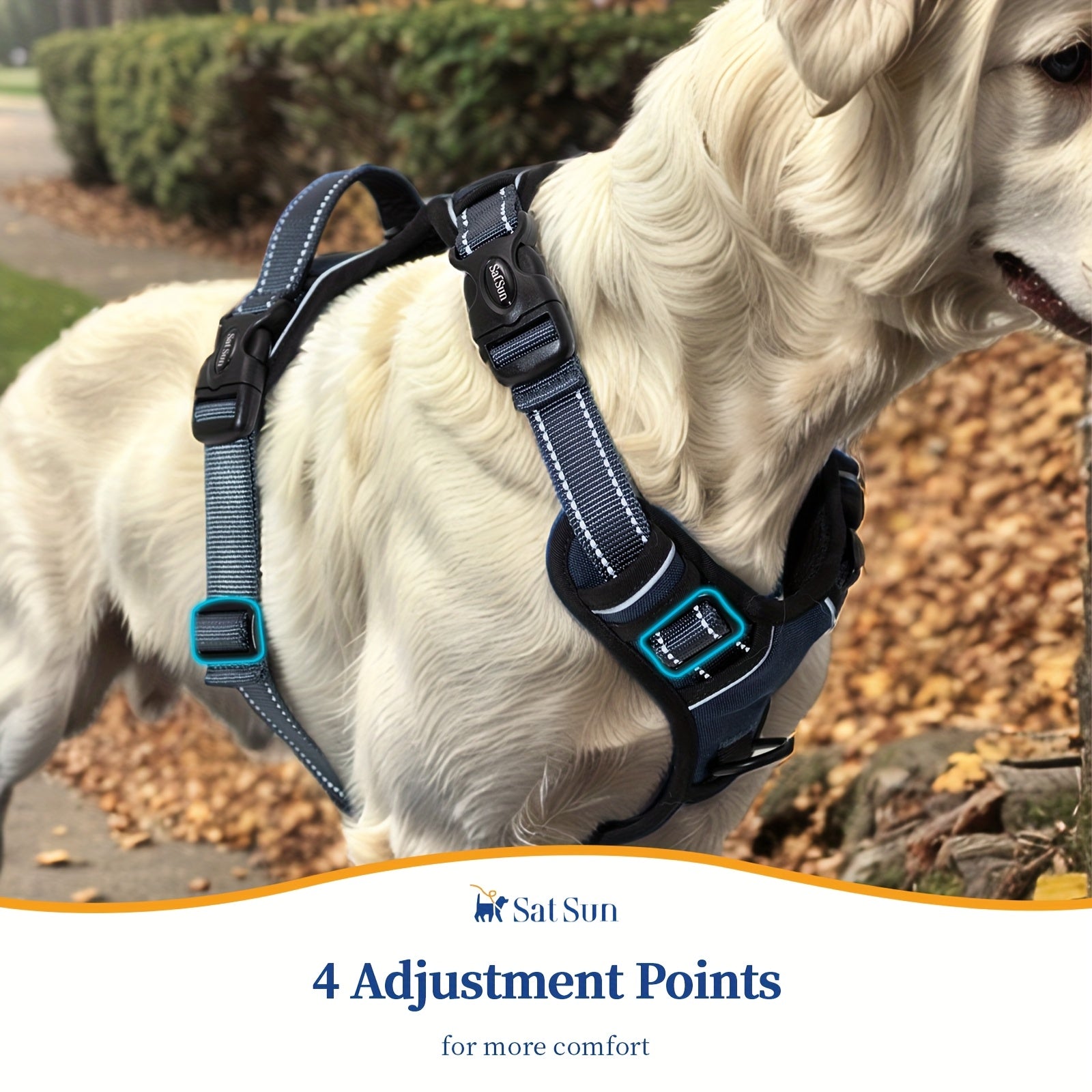 Handle-free Dog Harness With A Handle, Easy-to-walk Dog Vest Harness, Breathable And Reflective Step-in Pet Harness, Suitable For Training, Walking, And Hiking, Gray, Size L, Without Battery