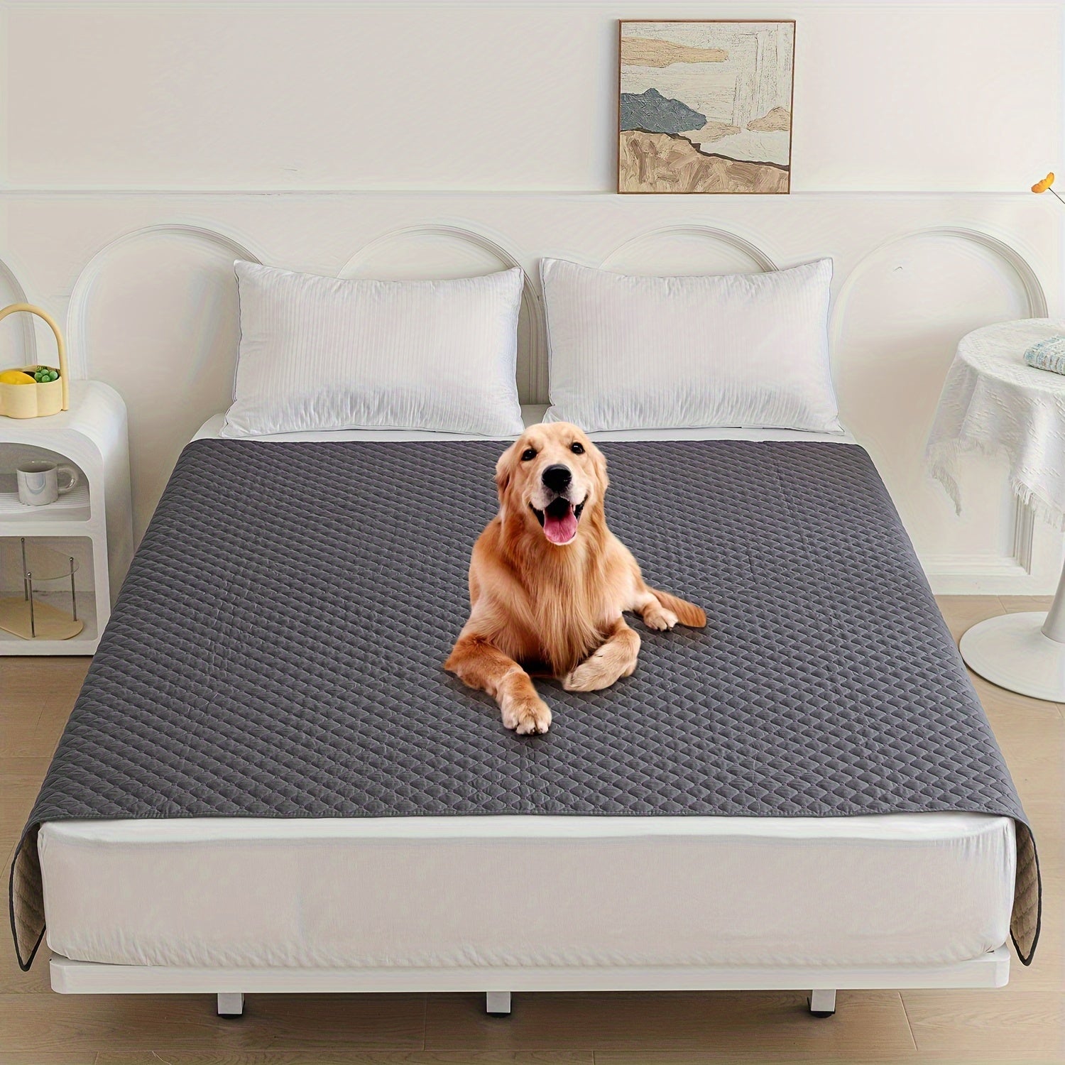 Waterproof Pet Bed Mat for Medium & Large Dogs - Non-Slip, Odor-Resistant Sofa Protector with Plaid Polyester Fill, Machine Washable, Pet Furniture Protection, Urine-proof, Car Mat