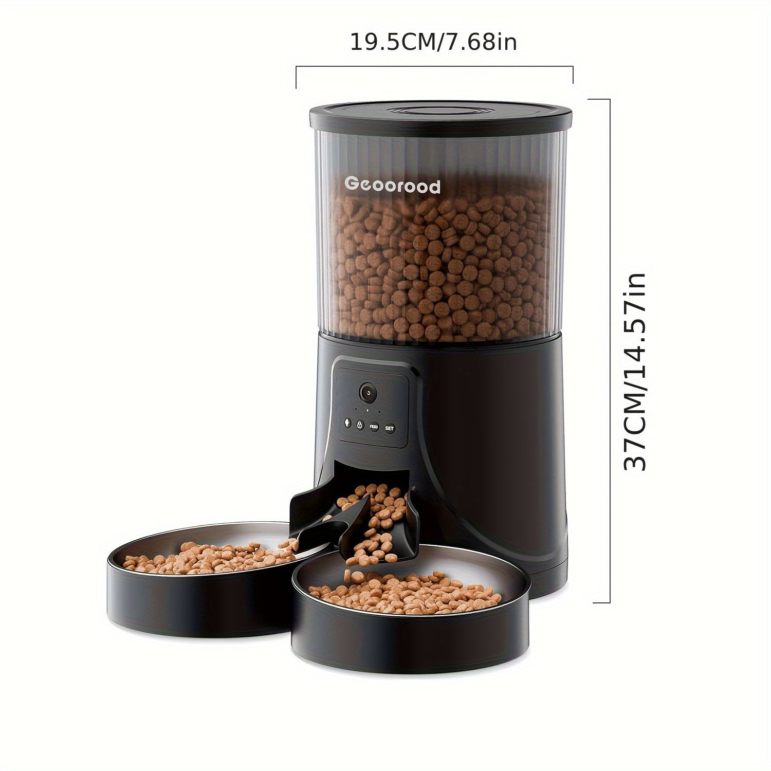 Automatic Feeding Device for 2 Cats, WiFi Cat Food Dispenser with APP for Remote Feeding, Timed Automatic Feeding Device for Dogs, Dual Tray Pet Feeding Device for Cats And Dogs