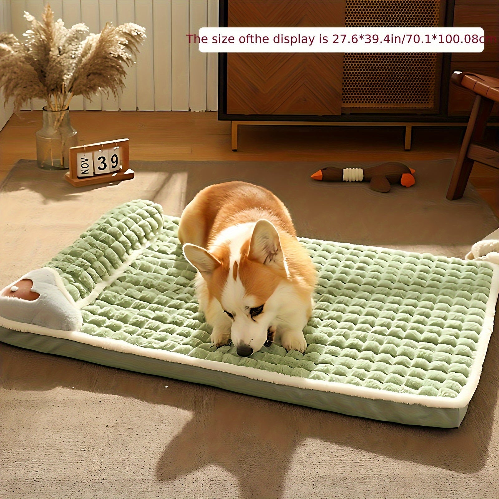 Orthopedic Foam Dog Bed for Medium and Large Cats and Dogs to Keep Warm in Winter, XL Striped Plaid L Dog Bed with Cushion, Washable Dog Bed Sofa Pet Bed with Non-Slip Bottom Dog Cushion Comfortable Dog Bed Soft Plush with Ne