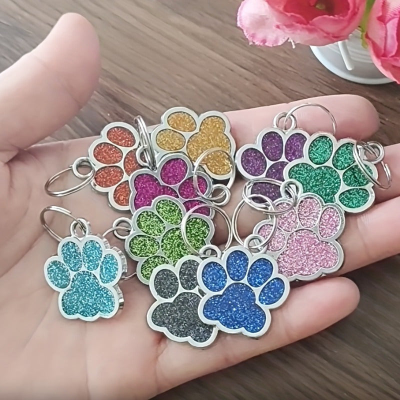 Stylish Zinc Alloy Paw Print Pendant for Small Dogs - 1pc Footprint Dog Tag for Pet Accessories and Necklaces, Dog Tags