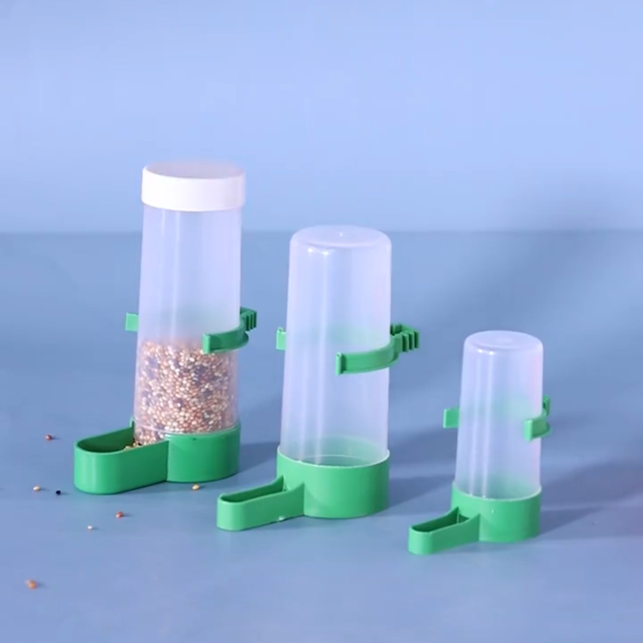 Two-Pack Bird Feeder, Automatic Feeder for Parrots, Birdcage Waterer, Waterer for Small and Medium Parrots