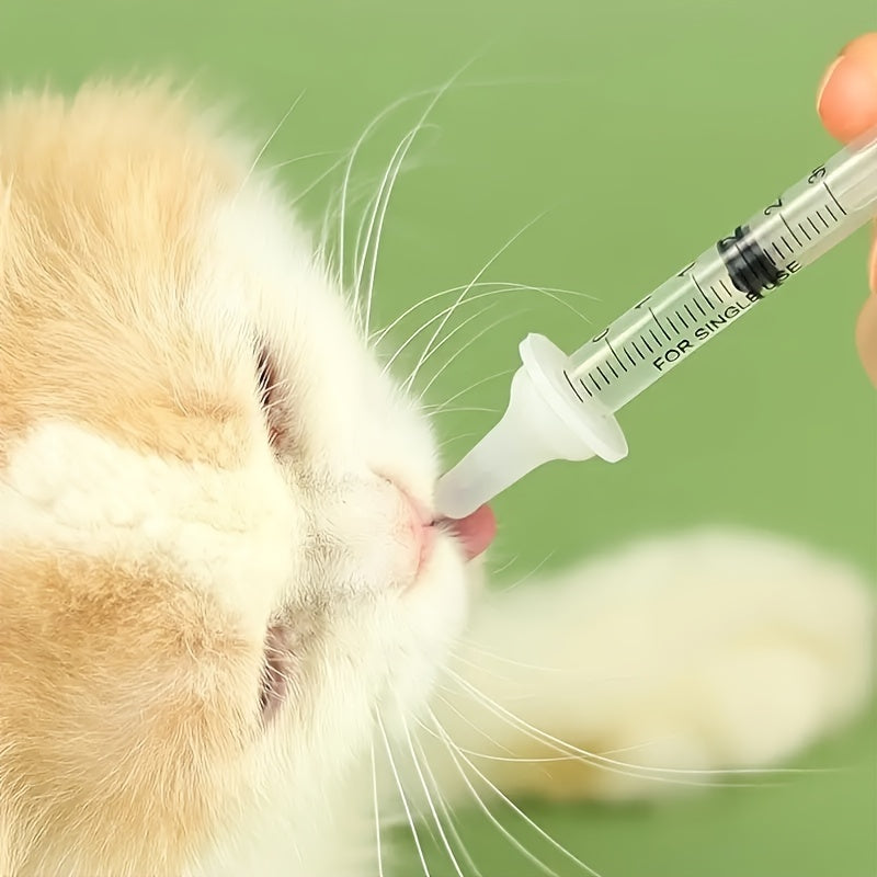 Complete Youngsters Kitten Nursing Kit - Soft Silicone Pet Feeding Bottle & Syringes with Measurement Markings, Includes Spare Soothing Items & Washcloth - Ideal for Cats