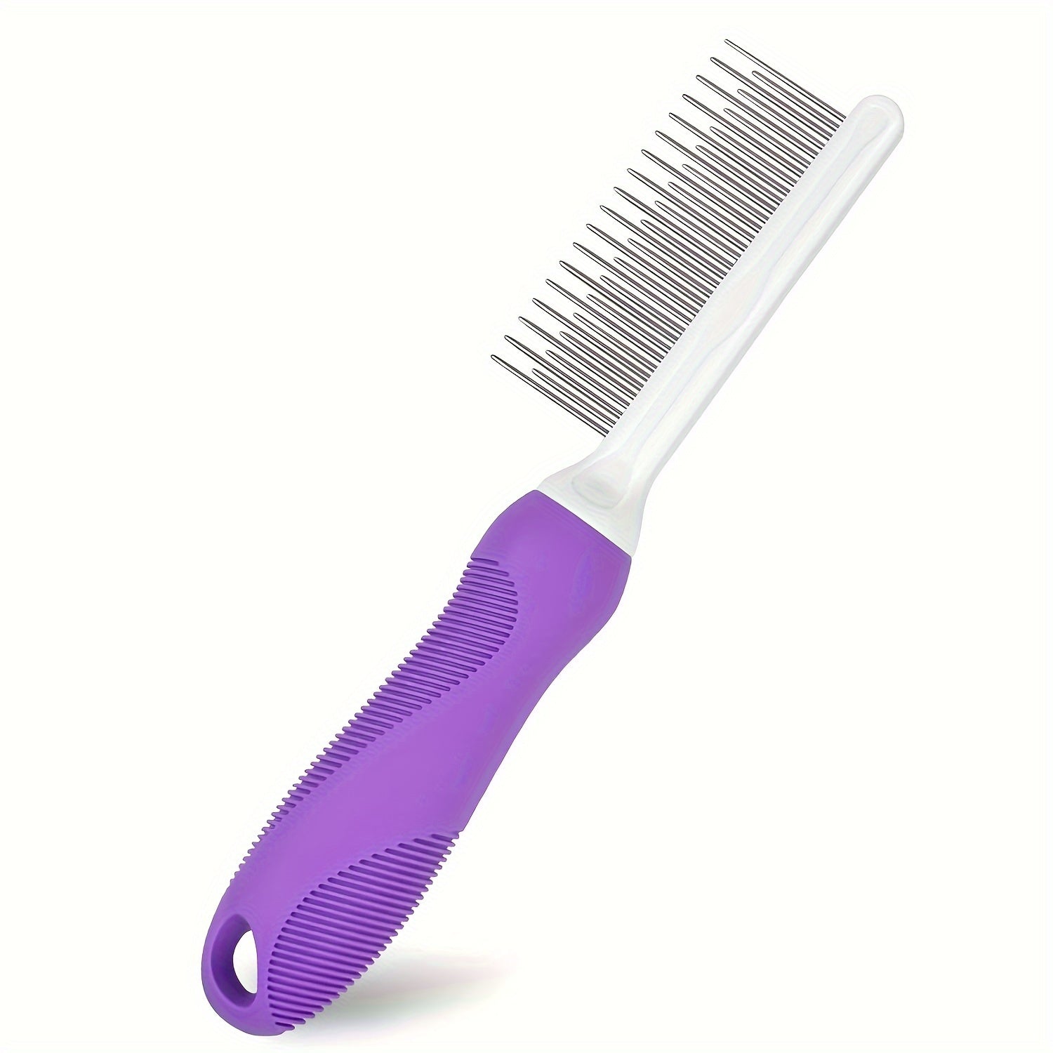 2-in-1 Pet Grooming Comb for Dogs & Cats - Stainless Steel Detangling and Dematting Tool with Long & Short Teeth, Safe Knot Removal for Healthy Coat