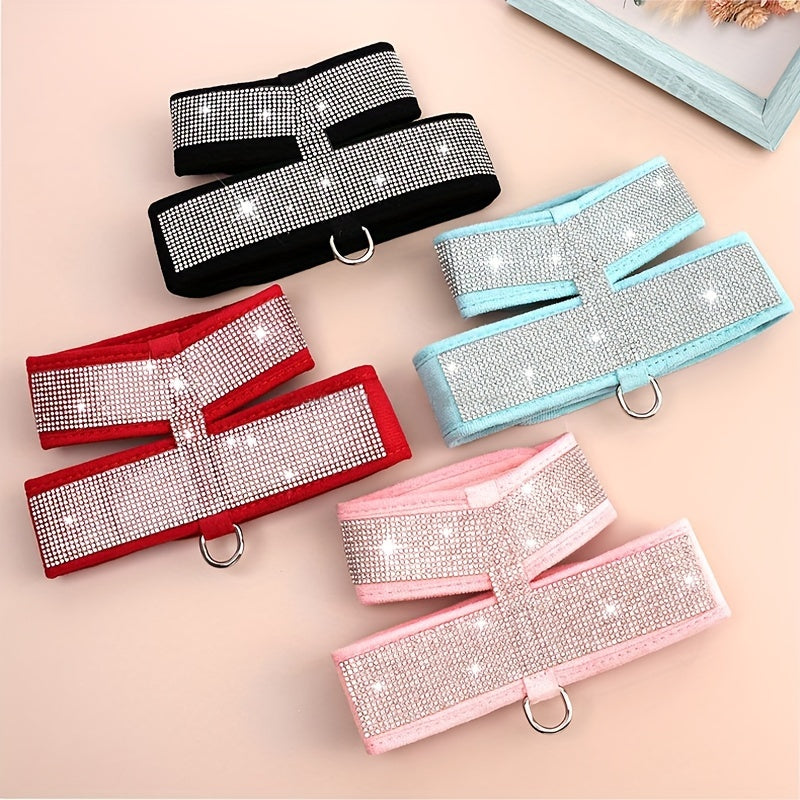 No Pull Pet Harness For Dogs, Bling Rhinestone Soft Dog Harness, Escape Proof Dog Vest Harness For Outdoor Walking Jogging