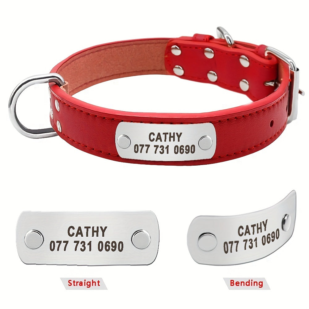 Custom Engraved Dog Collar with Personalized ID Tag