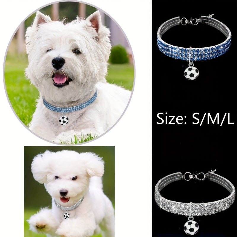 Luxurious Crystal Diamond Pet Collar - Fashionable Zinc Alloy Necklace for Dogs & Cats, Plaid Pattern