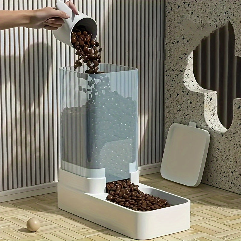 Cat Feeder And Water Dispenser with Pet Bowl, Gravity Food Feeder And Waterer Dispenser In Set for Dogs Cats Pets Animals Large Capacity(1.0gal)
