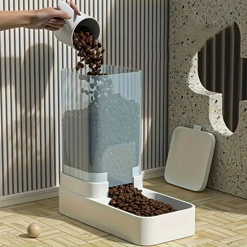 Cat Feeder And Water Dispenser with Pet Bowl, Gravity Food Feeder And Waterer Dispenser In Set for Dogs Cats Pets Animals Large Capacity(1.0gal)