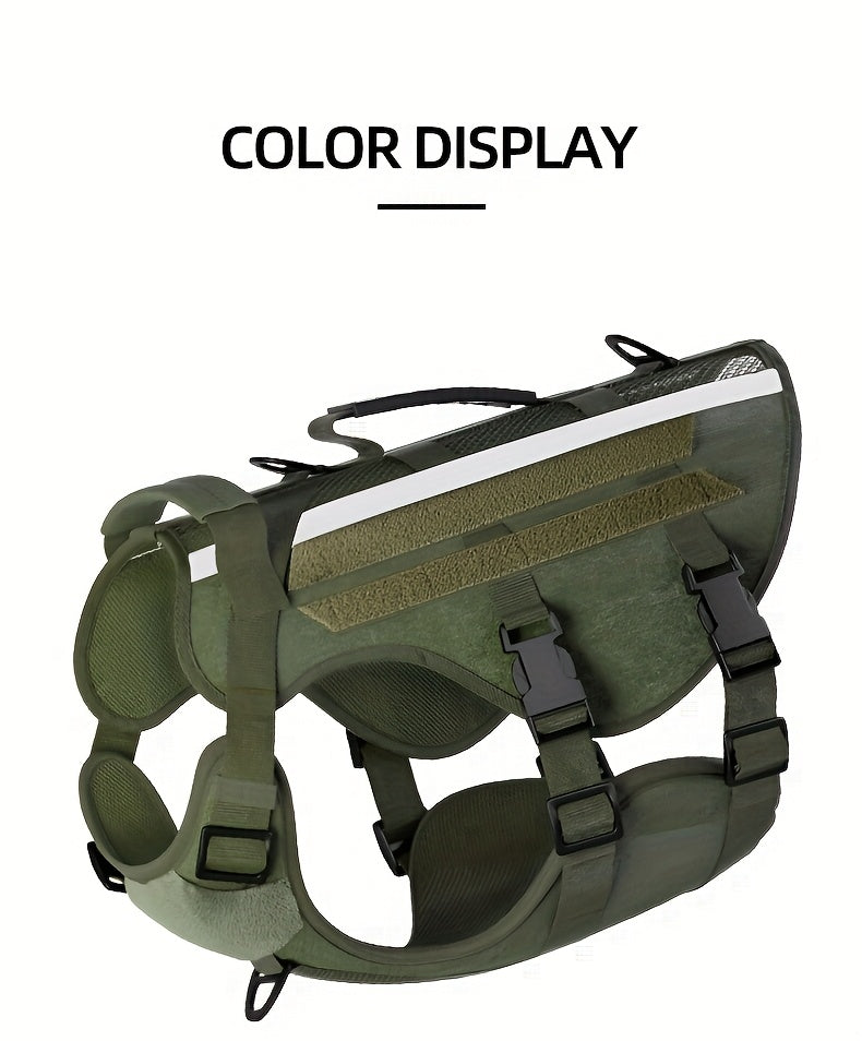 1pc Service Dog Harness, Reflective Dog Vest Harness, Adjustable Soft Oxford Pet Harness, Inner Layer Mesh, Breathable and comfortable, Easy to Control for Small Medium Large Dogs Random Buckle