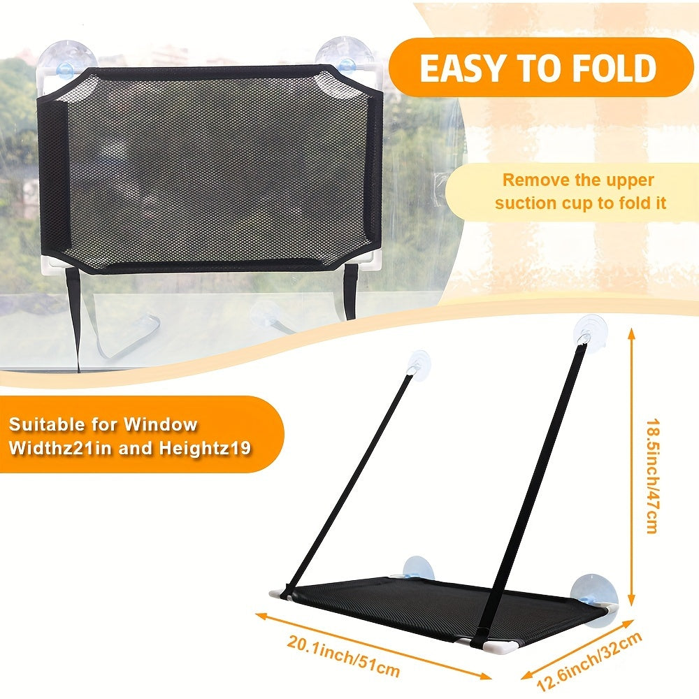 Polyester Cat Hammock for Window, Indoor Cat Perch, Resting Pet Bed, Mounted Cat Shelf, Space-Saving Window Seat for Large Cats, with Easy Assembly, for Kittens and Cats