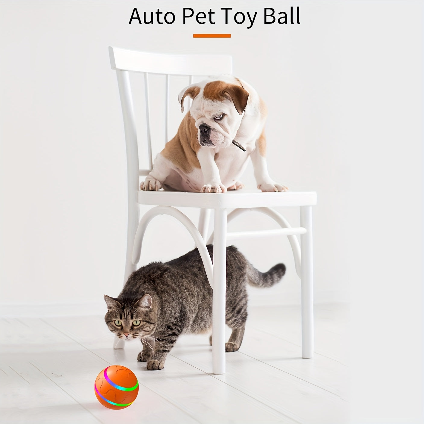 For Medium/Large Dogs Interactive Smart Pet Toy Ball with Bouncing Motion, Colorful Attraction Lights, Crazy/Normal Modes, USB Rechargeable and Remote Control