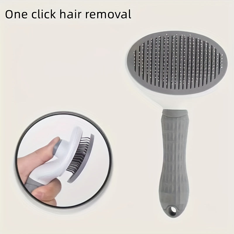 1pc/2pcs Pet Grooming Tools, One-Click Hair Removal Cat & Dog Comb, Pet Hair Detangler For Shedding And Cleaning, Float Hair Cleaner For Cats And Dogs