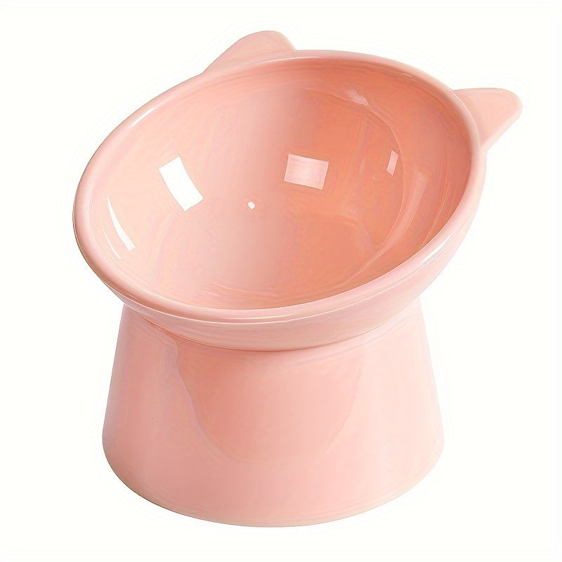 Ergonomic Elevated Cat Bowl – Angled & Raised Feeder for Neck Comfort – Sturdy Plastic, Non-Slip Design – Ideal for Food & Water, Perfect for Household Pets