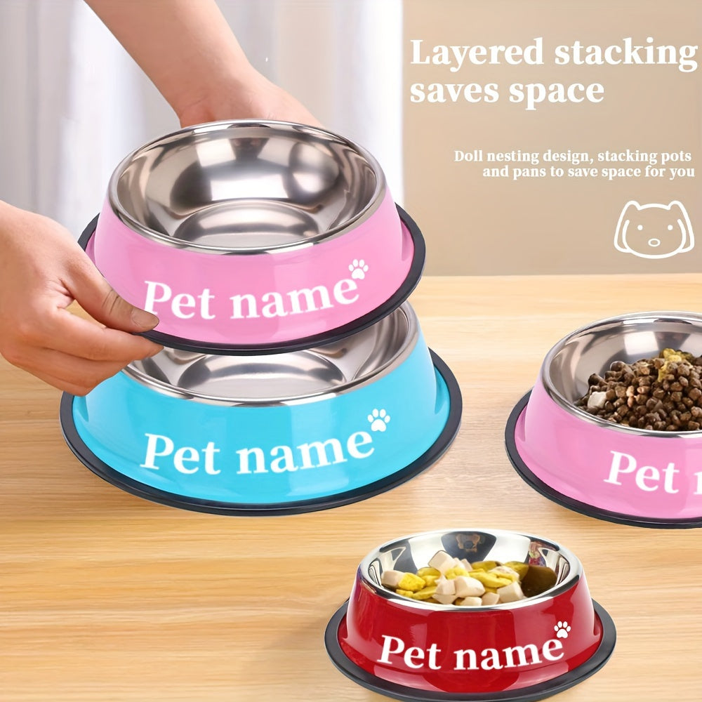 Pawfect Pets Stainless Steel Pet Bowl - Durable, Non-Slip, Spill-Proof, and Easy-to-Clean Dog & Cat Feeder for Food and Water - Personalized Memorial Gift with Custom Engraving for Pet Lovers
