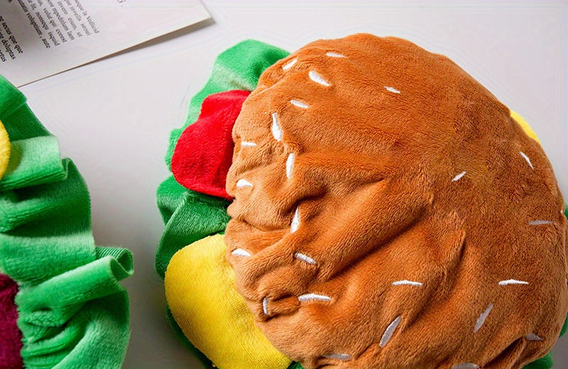 Dog Cat Hamburger Headgear Collar Hat Cartoon Pet Accessories Clothes Funny Costume Elizabethan Ring