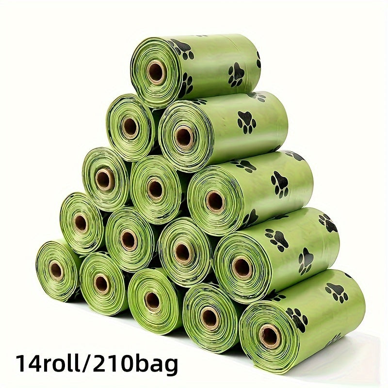 630pcs/210pcs Leak-Proof & Odor-Proof Thickened Pet Feces Bags with Paw Print Design - Easy Cleanup, Polyethylene Material, Ideal for Dog Waste ManaSynthetic Gemstoneent, Pet Waste Bags|Playful Design| Leakproof Material, Dog