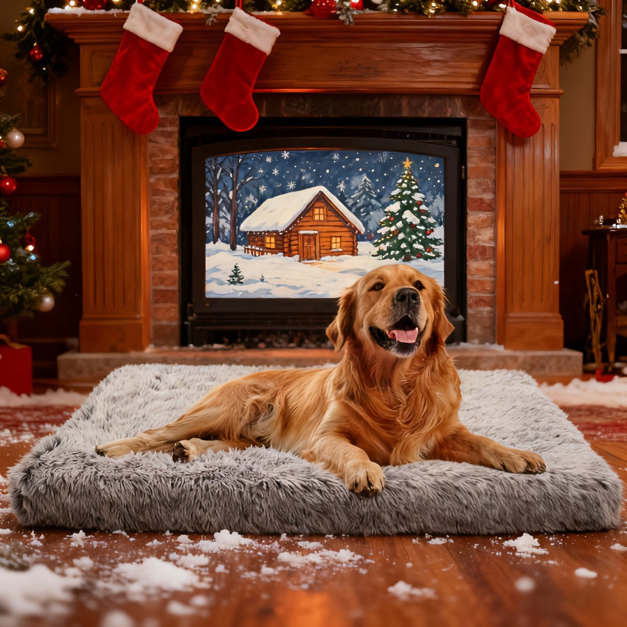 1pc Plush Rectangular Dog Bed, Plush Non-slip Square Dog Bed Cat Mat Pet Bed, Deep Sleep Cat Sofa Dog Sofa Cat Bed Dog Bed Pet Supplies Non-slip Mattress for Large, Medium and Small Dogs and Cats - Comfortable, Dog Mat, Cat M